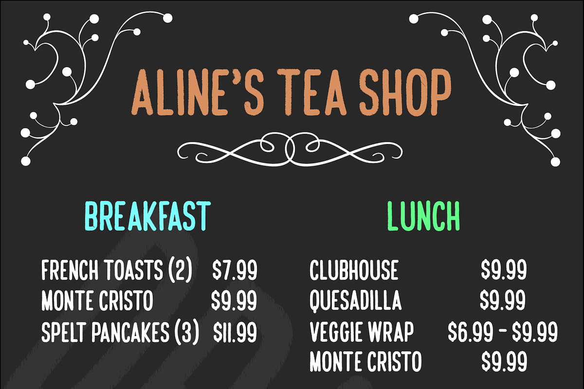 Blackboard Style Restaurant Menu, a Templates & Theme by Mel's Shop