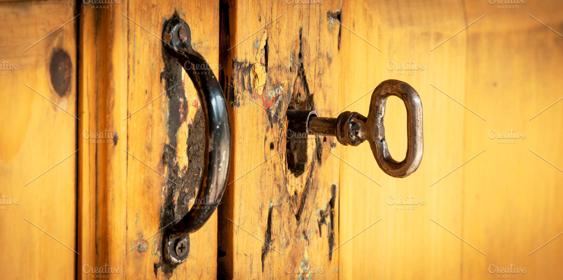 Old Key And Lock, an Abstract Photo by THP Creative