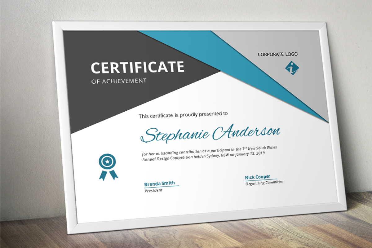 Big triangle Word docx certificate, a Stationery Template by Inkpower (Photo 2 of 6)