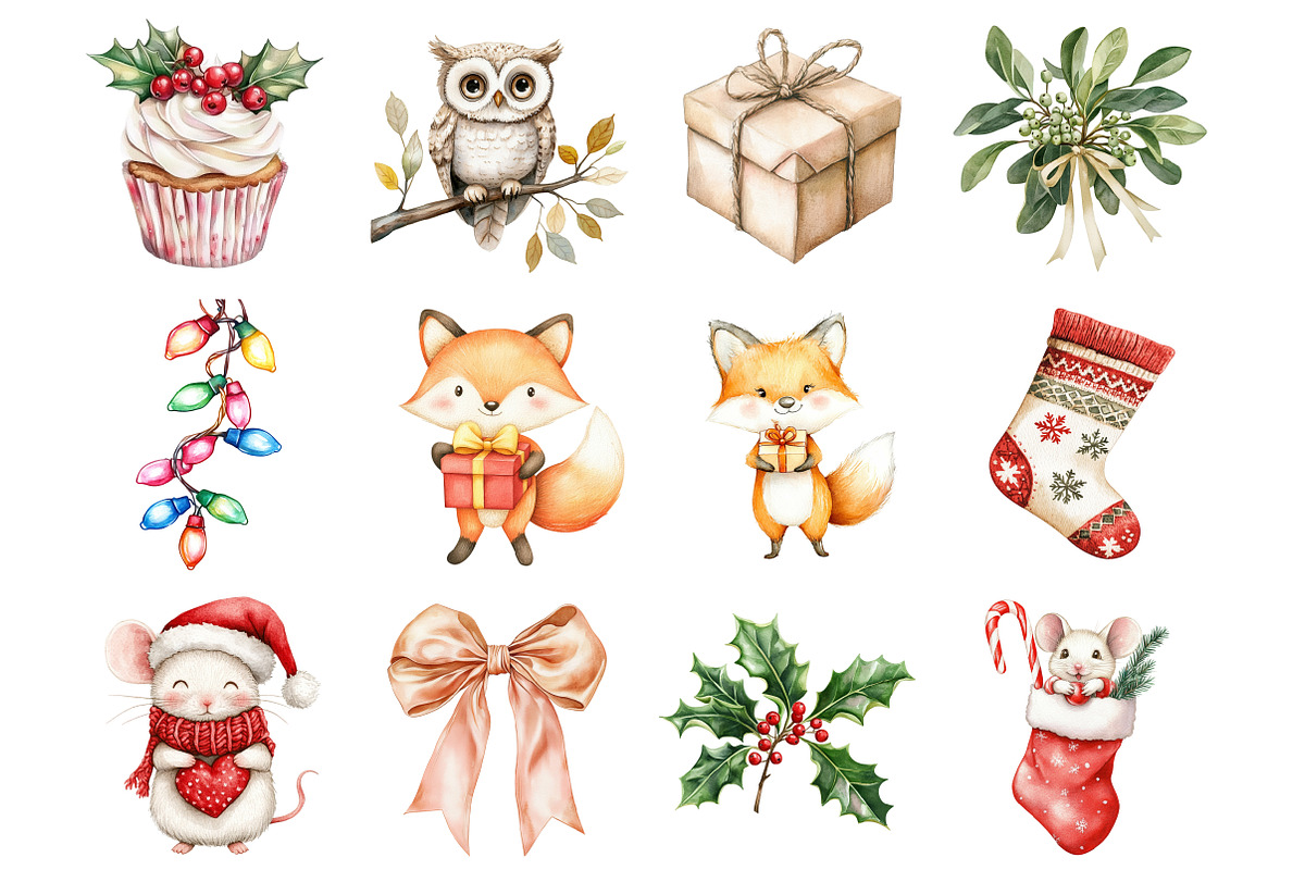Woodland Christmas Clipart, a Seasonal Illustration by Design Market (Photo 3 of 4)