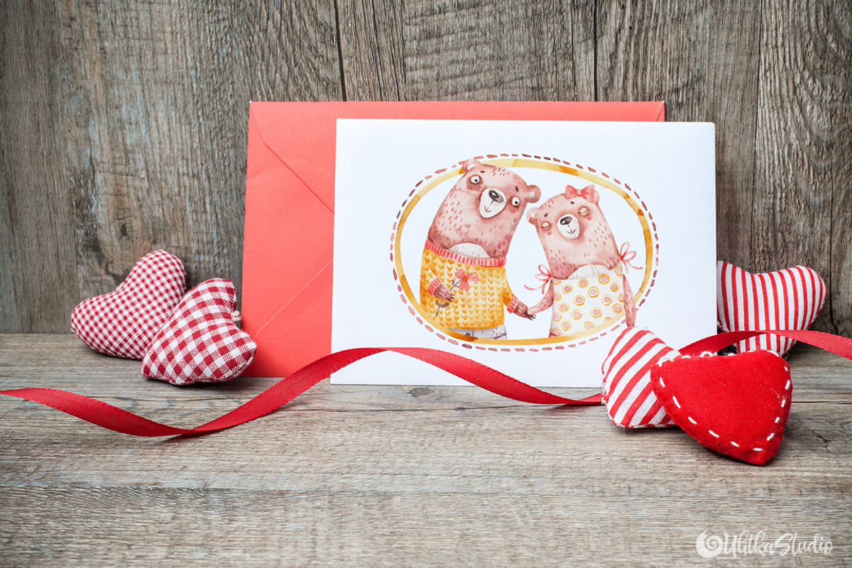 Cozy Valentines Day. Lovely bears, an Animal Illustration by UlitkaStudio (Photo 16 of 20)