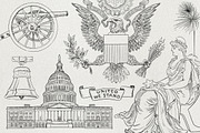 American Symbols Patriotic Sketches, an Illustration by becky nimoy (Thumbnail 4 of 5)
