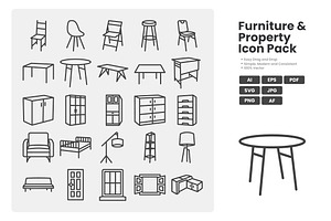 Furniture And Property Icon Pack, an Outline Icon by erifqizeicon