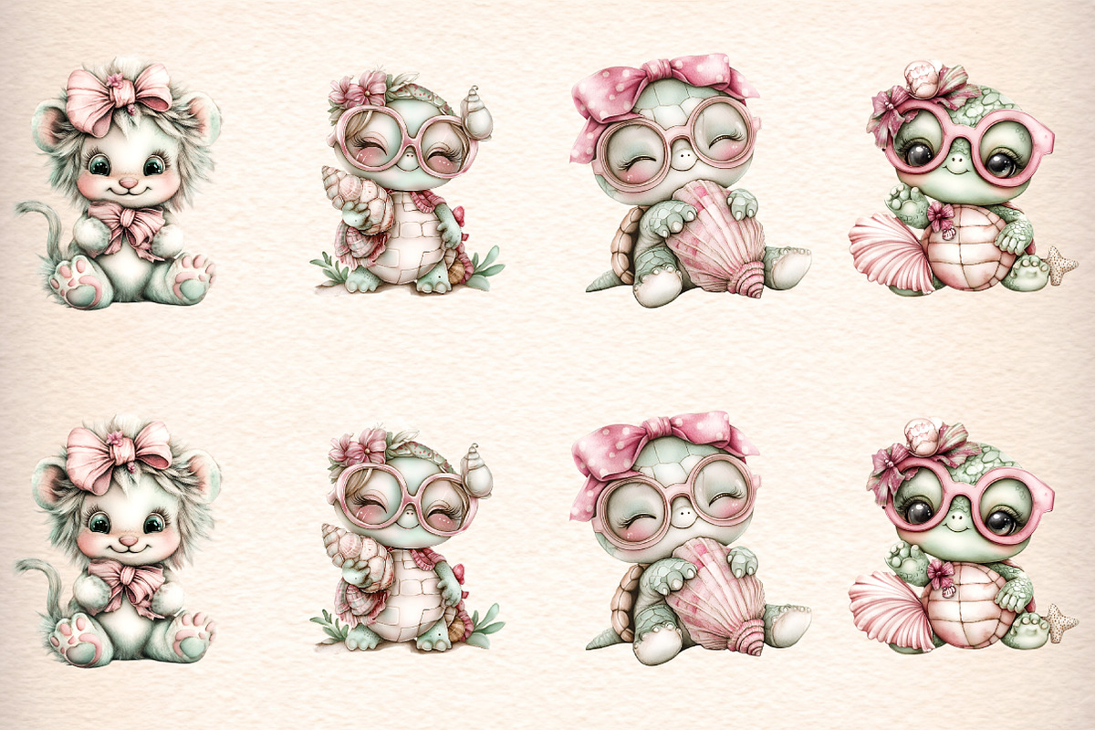 whimsical summer animals clipart, an Illustration by GatewayDesign (Photo 3 of 9)