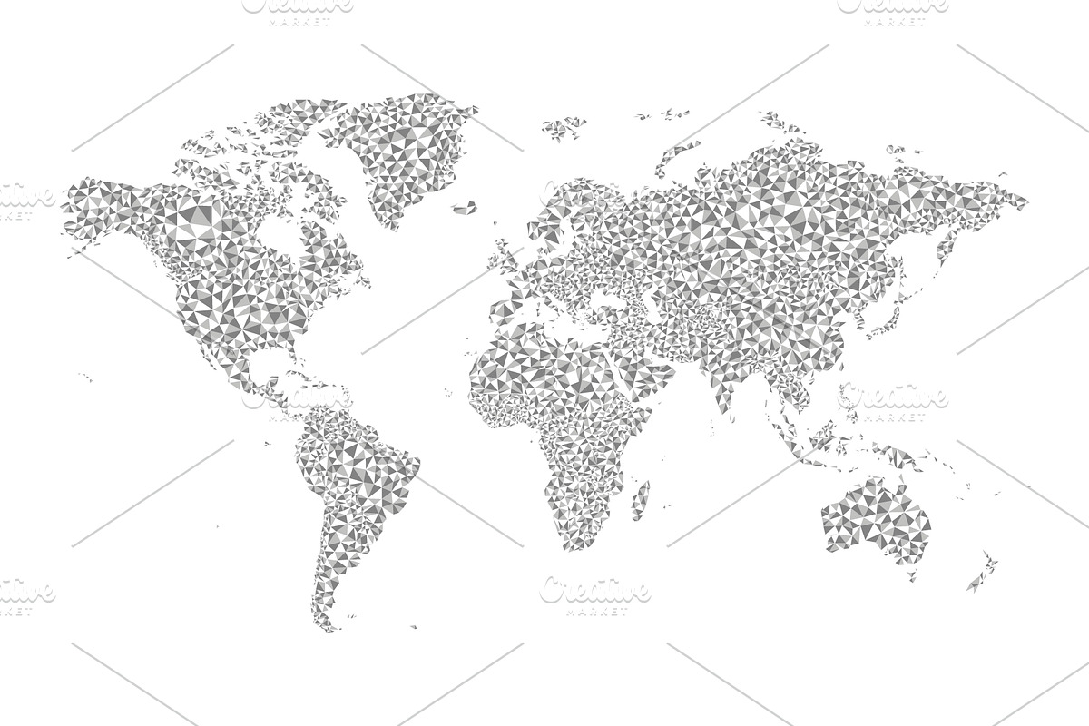 4x Low Poly World Maps, an Education Illustration by asantosg (Photo 4 of 4)