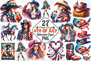 Patriotic Cowgirl Sublimation, an Illustration by RobertsArt (Thumbnail 1 of 7)