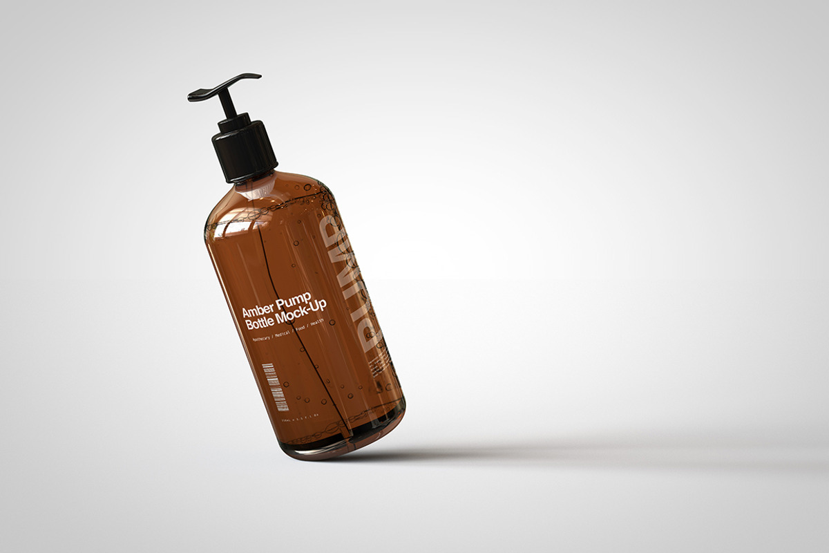 Amber Pump Bottle Mock-Up, a Pens & Pencil Mockup by TSOBG (Photo 13 of 15)