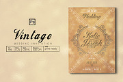 Vintage Wedding Invitation, an Invitation Template by Tiaga (Thumbnail 1 of 3)