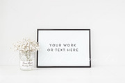 The Black A4 frame mockup bundle, a Print Template by White Hart Co. (Thumbnail 4 of 6)