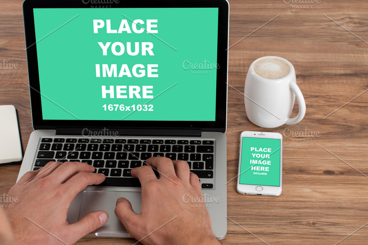 Mockup for MacBook Pro and iPhone6, an iPhone Mockup by Made by Mancie (Photo 3 of 5)