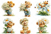 Whimsical Daisy Teddy Bear Clipart, a Seasonal Illustration by Craft Nest (Thumbnail 12 of 12)