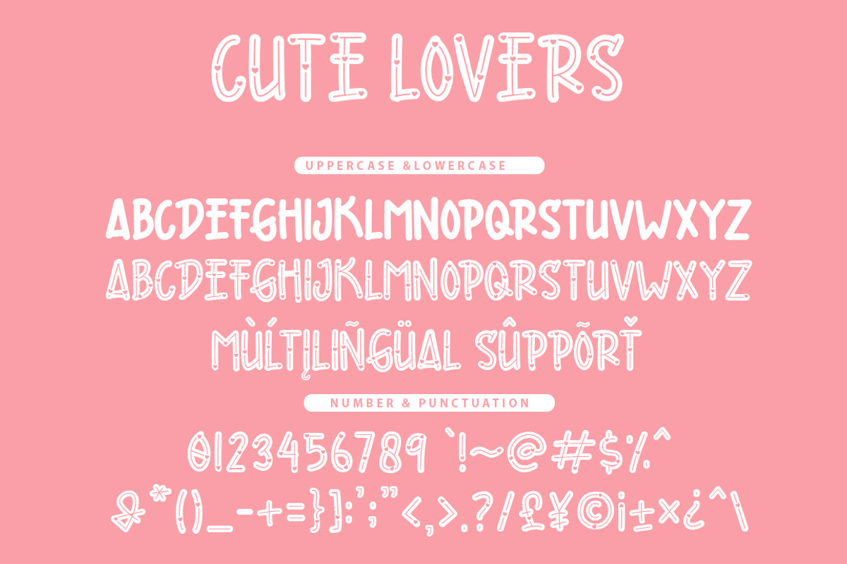 Cute Lovers - a display font, a Handwritten Font by Beautypes (Photo 6 of 6)