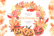 Halloween watercolor set. Pumpkins., a Seasonal Illustration by SabinaWatercolorArt (Thumbnail 8 of 14)