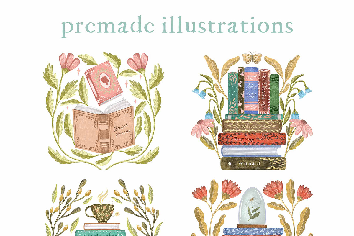 Reading time clipart digital papers, an Object Illustration by Yelloo Fish (Photo 2 of 13)