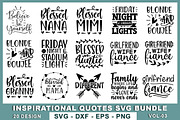 Inspirational Quotes SVG Bundle, an Illustration by Designvipe (Thumbnail 1 of 3)
