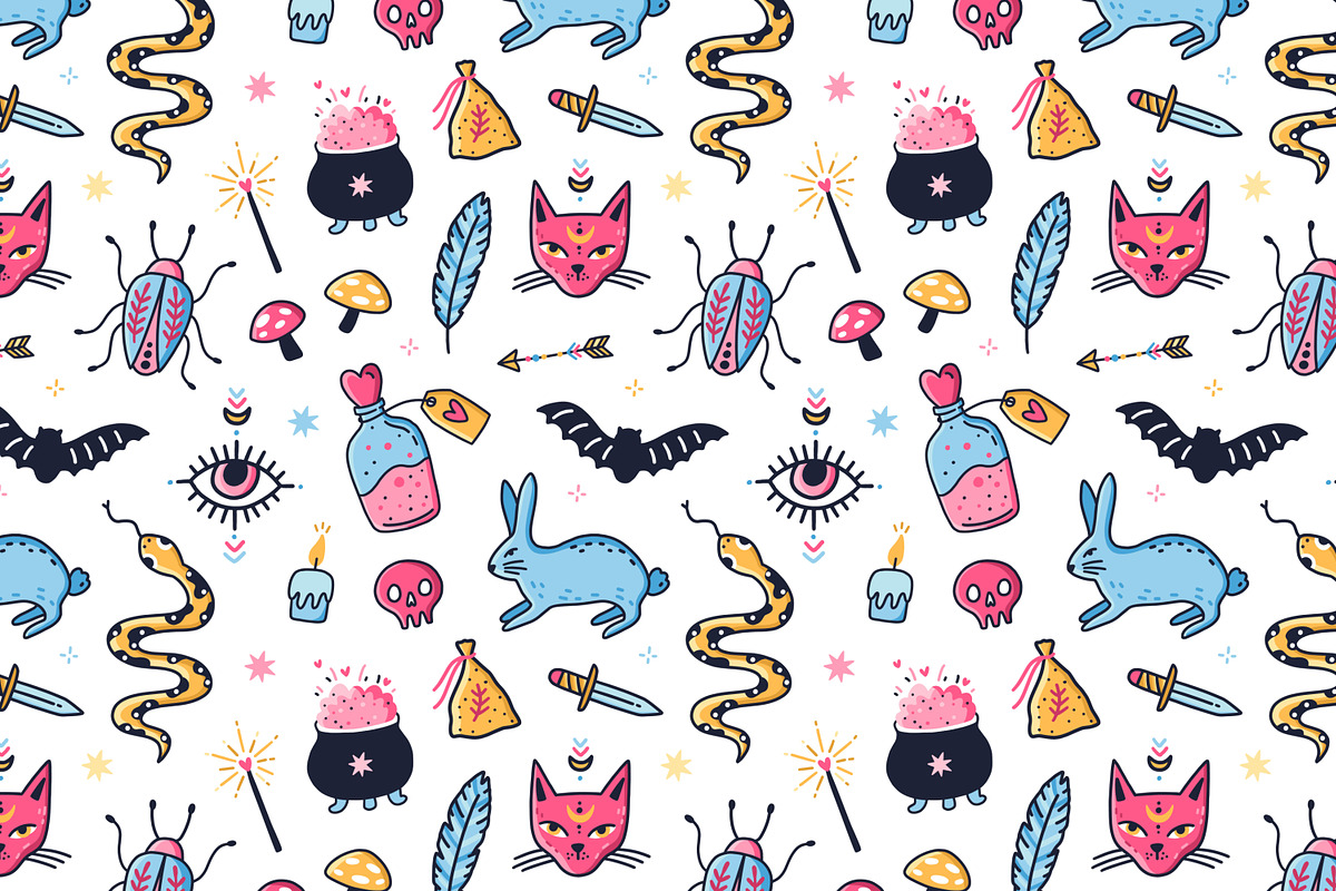 Magic seamless patterns, a Pattern Graphic by Good Studio (Photo 3 of 8)