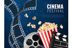 Cinema festival poster. Clapperboard, a Texture Illustration by YummyBuum