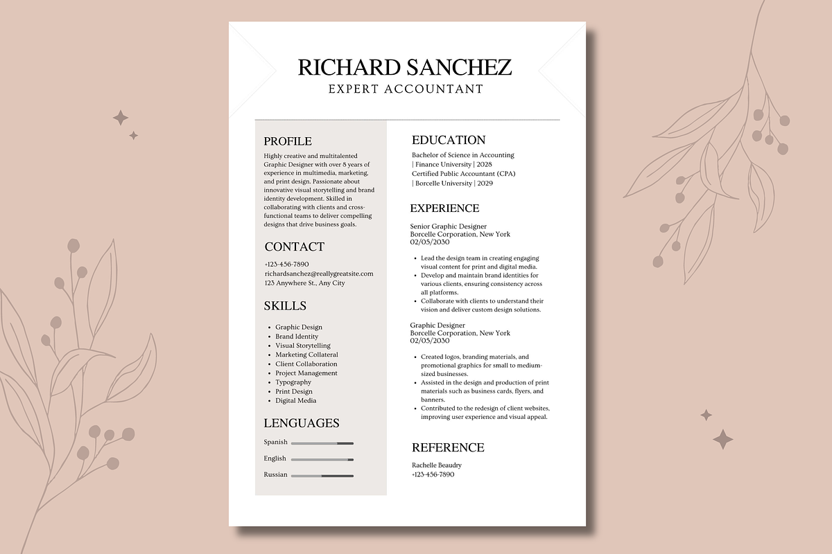 Minimalist Resume Templates Canva, a Templates & Theme by TemplateCastleStore (Photo 7 of 9)