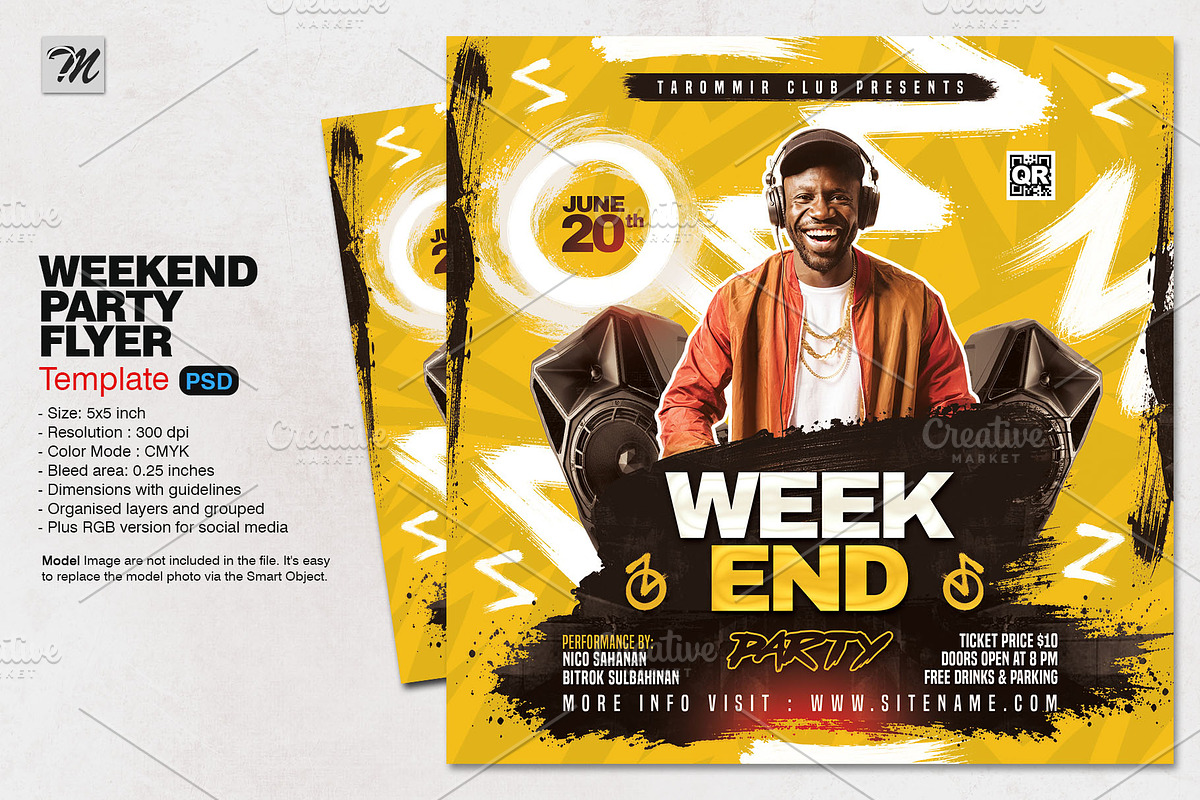 Weekend Party Flyer Template, a Flyer Template by Tarommir (Photo 1 of 3)