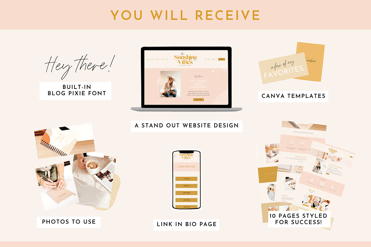 Squarespace Template Sunshine Vibes, a Squarespace Template by Design Pixie (Photo 3 of 8)
