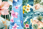 Summer Hawaii Seamless Patterns, a Pattern Graphic by Design Market (Thumbnail 2 of 3)