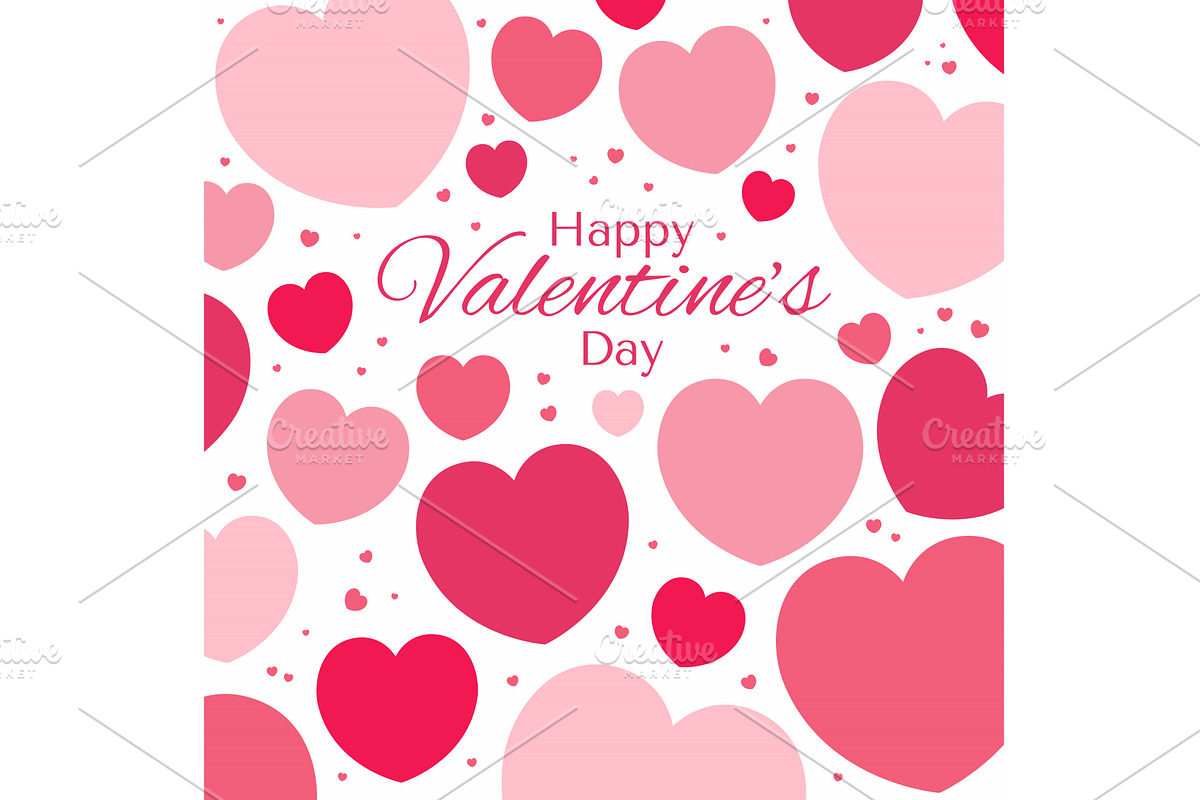 Red, pink hearts Valentines day, an Illustration by sceptical cactus