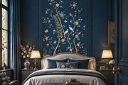 Navy Blue Chinoiserie Wall Mural, a Wallpaper Graphic by by creative paper (Thumbnail 10 of 20)