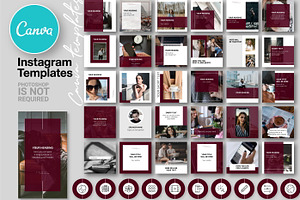 Burgundy CANVA Instagram TemplateN39