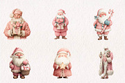 Pink Christmas Santa claus clipart, a Seasonal Illustration by CreationArt (Thumbnail 4 of 7)