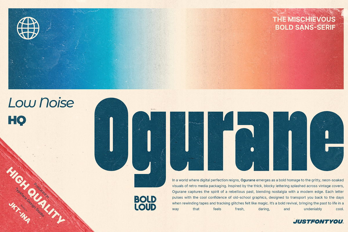 Ogurane - Retro Bold Fonts, a Sans Serif Font by Ian Irwanwismoyo (Photo 1 of 7)