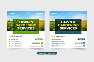 Lawn Mower Business Template Vector