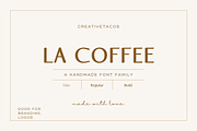 La Coffee A Handmade Font, a Handwritten Font by Creativetacos (Thumbnail 1 of 8)