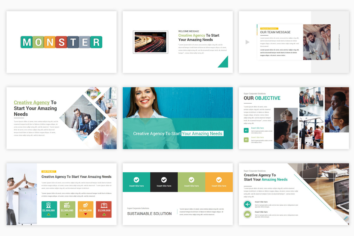 Monster Google Slides Template, a Presentation Template by SlideOne