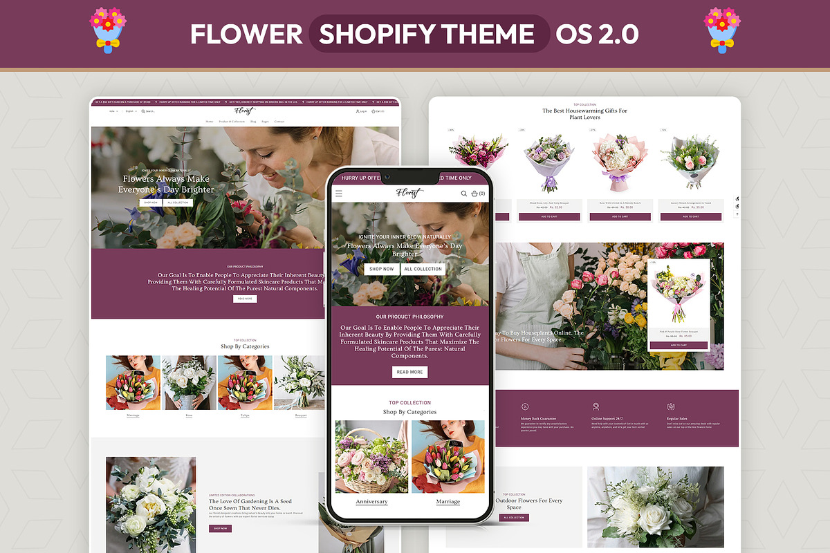 Flower & Gift Store Shopify Theme, a Shopify Template by LogicGo Shopify Experts (Photo 1 of 8)