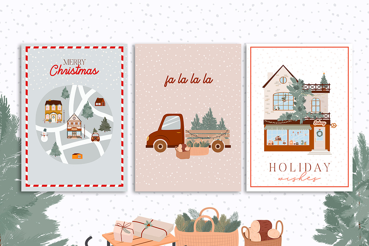 Snowy Village Christmas Collection, a Seasonal Illustration by Mio Buono (Photo 10 of 19)