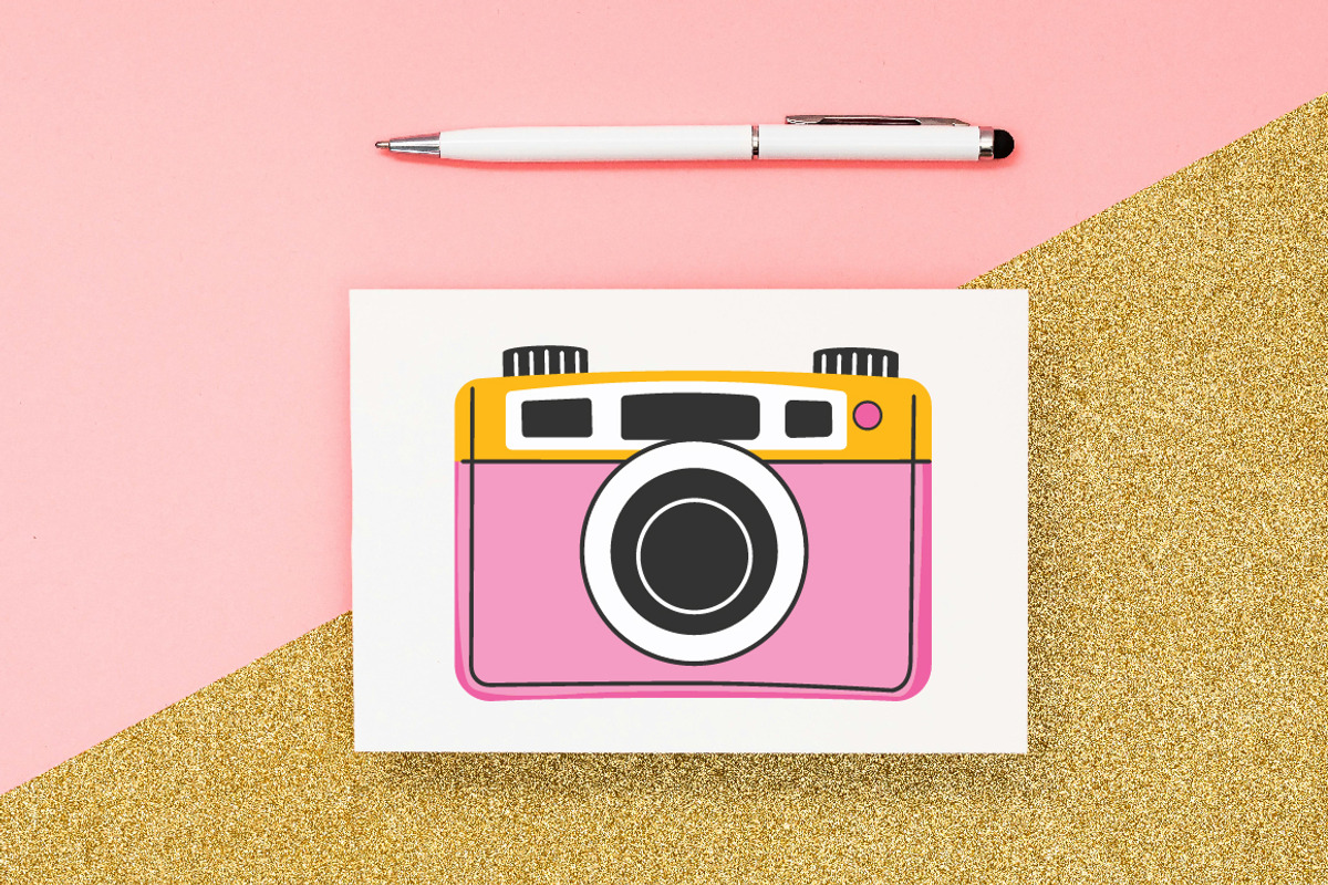 8 Cute Pink Girly Digital Camera, a Technology Illustration by jongcreative (Photo 5 of 6)