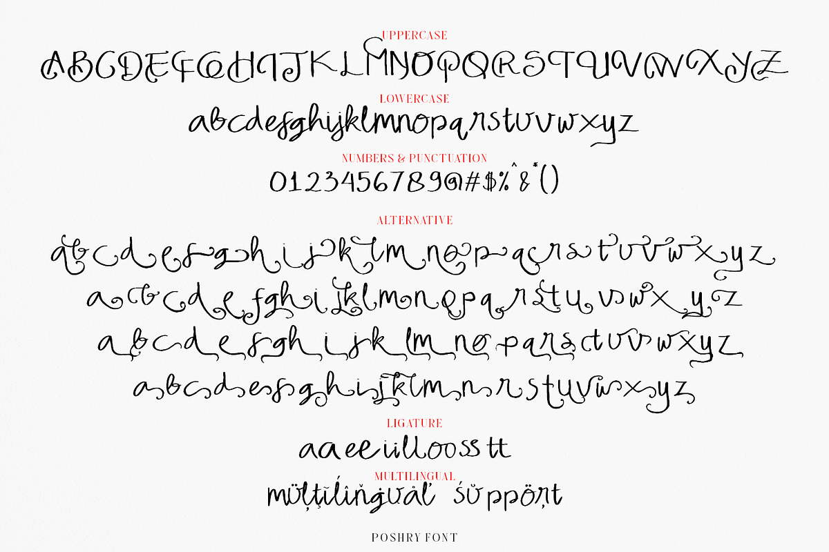 Poshry Handwritten Font, a Handwritten Font by madeDeduk (Photo 8 of 8)