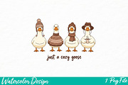Just A Cozy Goose Png, an Illustration by Watercolor design (Thumbnail 1 of 3)
