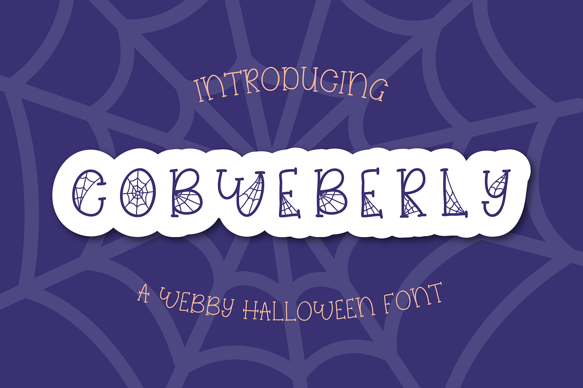 Cobweberly Halloween Spider Web Font, a Serif Font by Dancing with Ink (Photo 1 of 23)