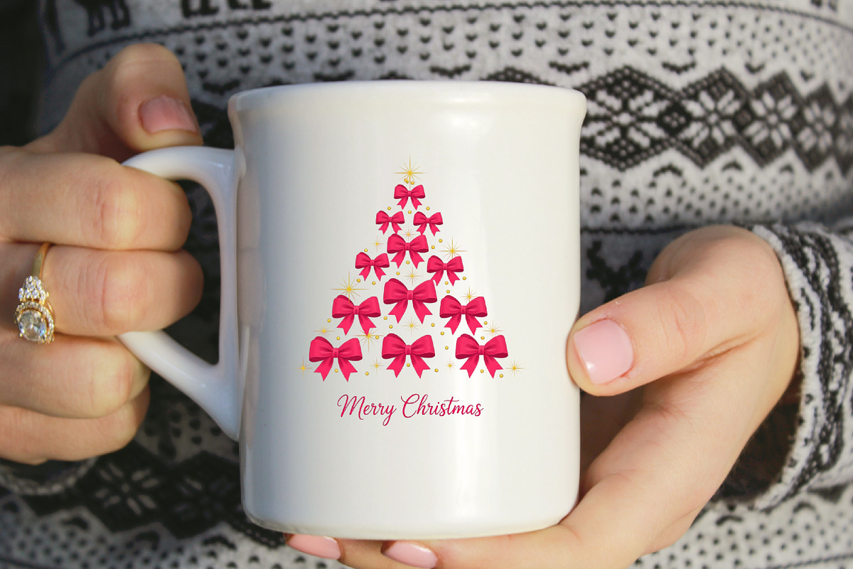 Coquette Pink Bow Merry Christmas, an Illustration by Designworld (Photo 4 of 5)