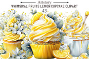 Whimsical Fruits Lemon Cupcake Clipa, an Illustration by designcity5 (Thumbnail 1 of 5)