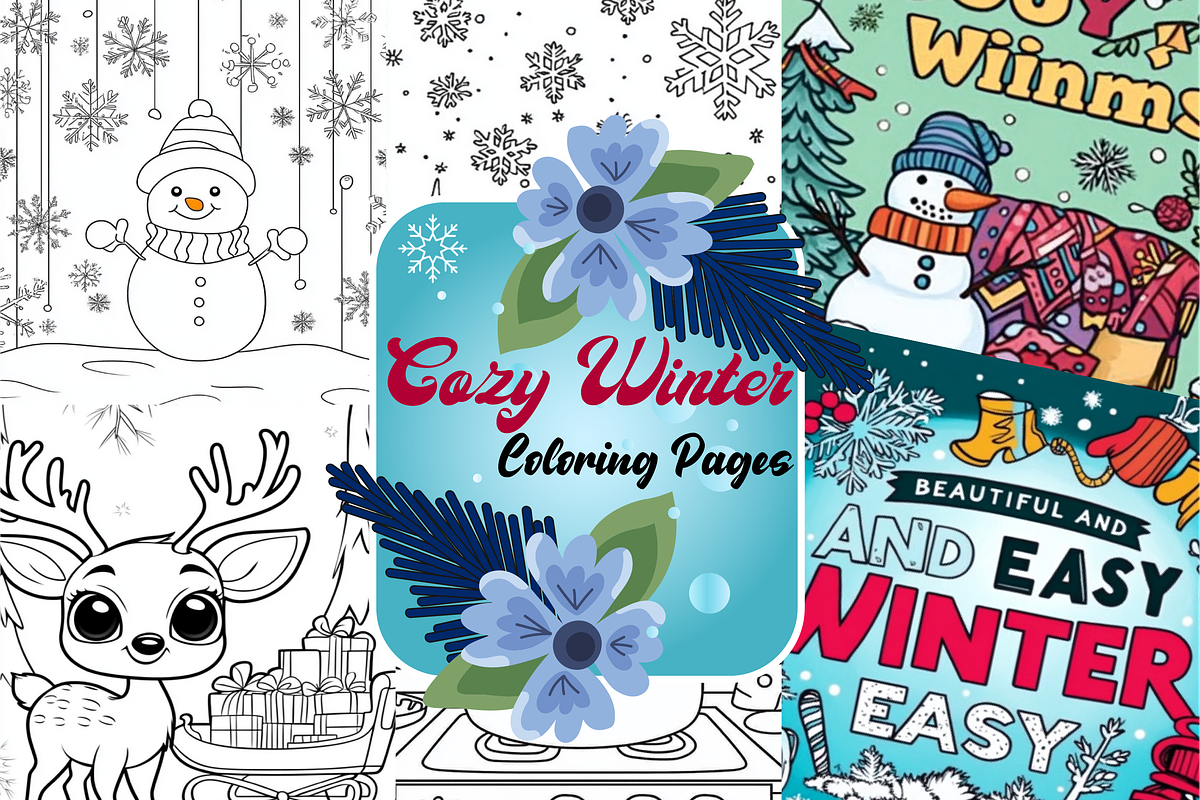 Bold And Easy Cozy Winter Coloring, an Animal Illustration by Design Home (Photo 1 of 3)