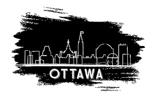 Ottawa Canada Skyline Silhouette.