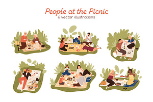 People having summer picnic set, a Person Illustration by Good Studio