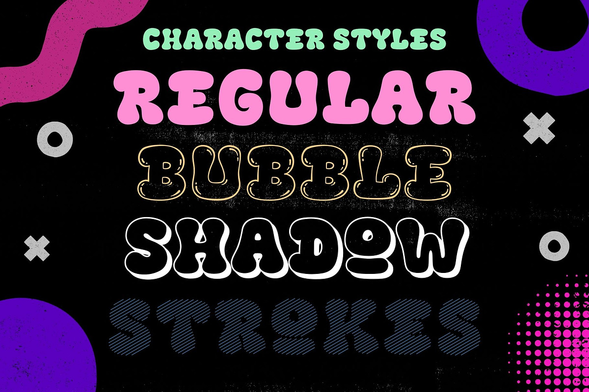 Fox Squish: 4 Font Styles, a Symbol Font by Fox7 By Rattana (Photo 3 of 14)