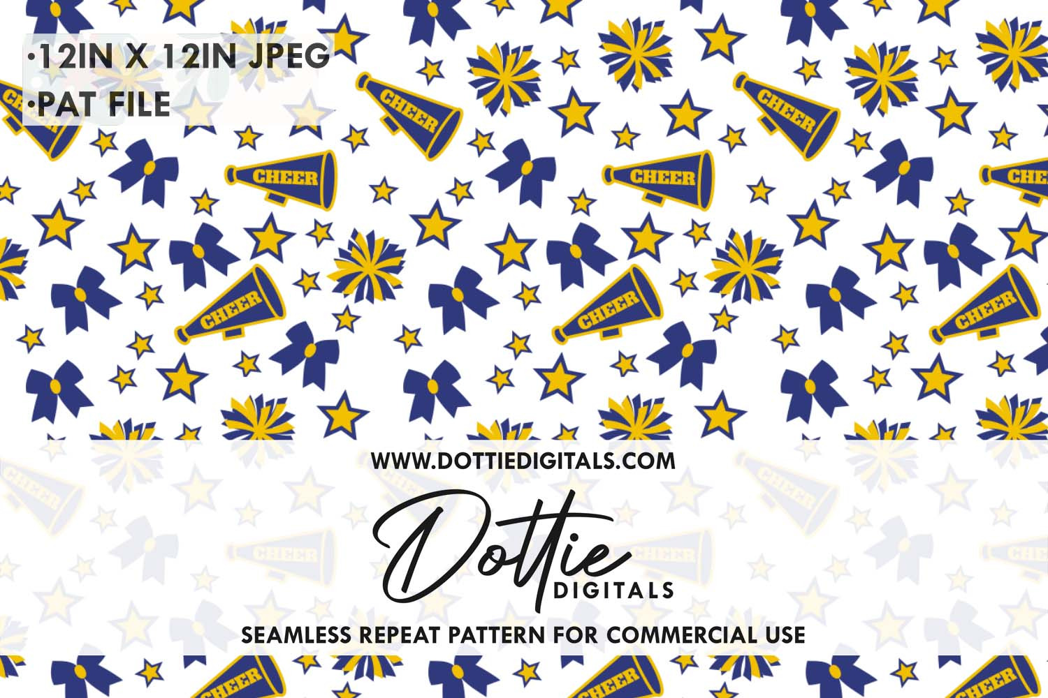 Cheerleading Repeat Pattern, a Pattern Graphic by Dottie Digitals