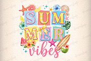Summer Vibes Png, Floral Summer, an Illustration by CreationArt (Thumbnail 2 of 5)