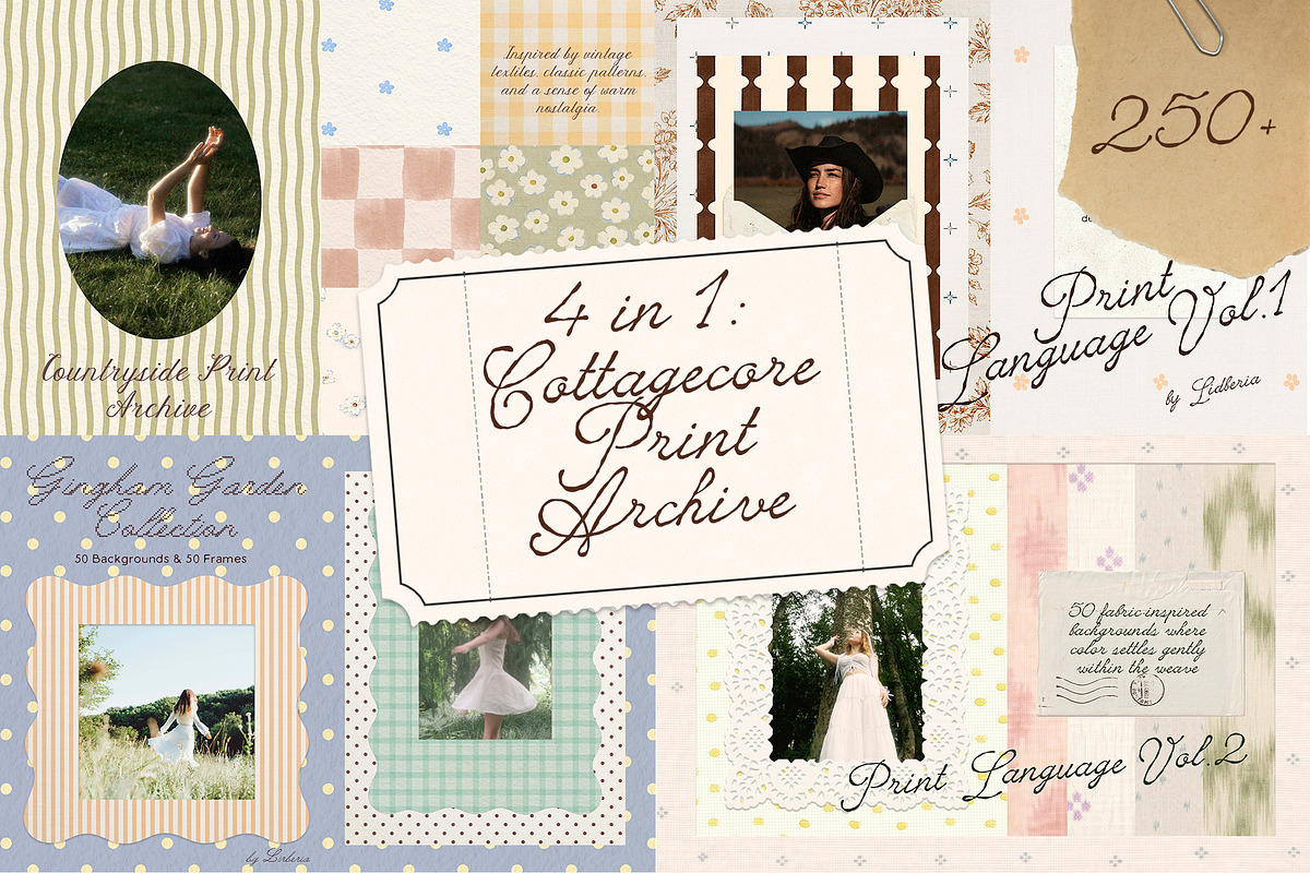 4 in 1: Cottagecore Print Bundle, a Background Graphic by Lidberia (Photo 1 of 17)