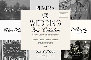 Wedding Font Collection, a Script Font by gafaroff studio