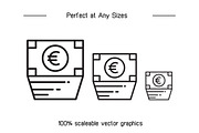 Euro Money Icons Set, an Outline Icon by Designfour (Thumbnail 7 of 7)